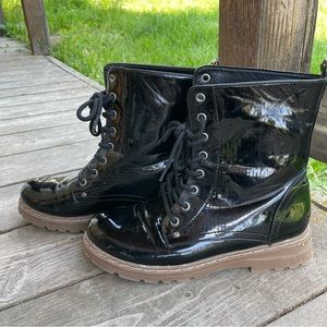 Glossy Combat Boots